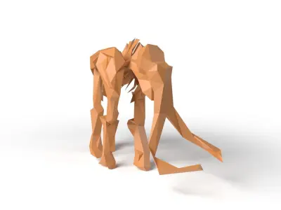 MammothSkeleton Low Poligonal Low-poly 3D model