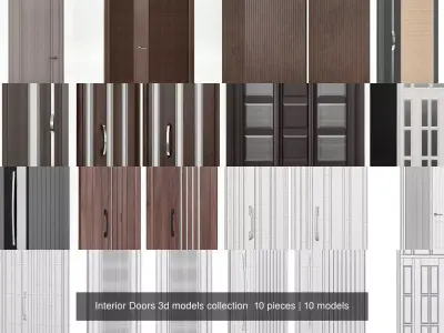 Interior Doors 3d models collection  10 pieces 3D Model Pack