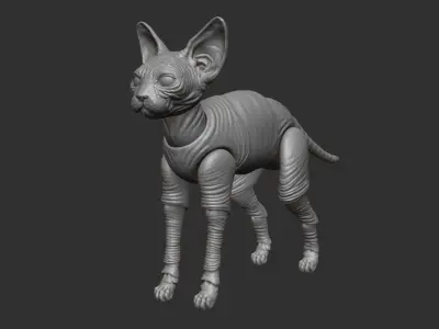 Detailed Sphynx Doll BJD 3D Print 3D print model