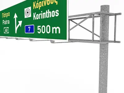 3D Traffic Sign Model 04 Low-poly 3D model