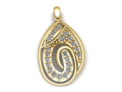 Stylish Diamond Pendant Fo Women 3d Printable Model 3D print model