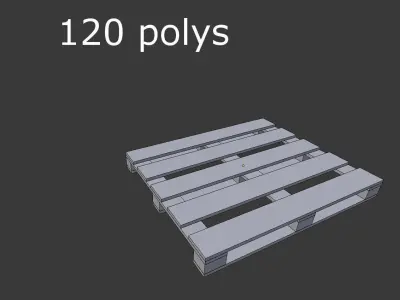 Wooden Pallet Low-poly 3D model