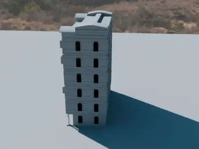 low poly building Free low-poly 3D model buy