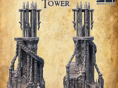 Chaos Torture Tower Tabletop Terrain 28 MM 3D print model