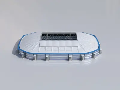 Veltins-Arena Gelsenkirchen Stadium Euro 2024 Low-poly 3D model
