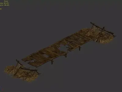 Broken - Wooden Bridge 03 3D model