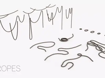 Ropes Kitbash Low-poly 3D model