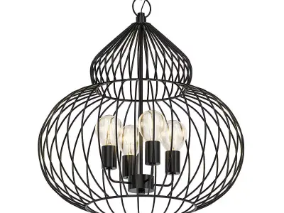 Rega 3 pendant light in iron cage 3D model