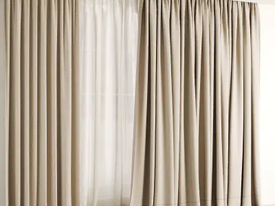Silk and Cotton Curtain Low-poly 3D model