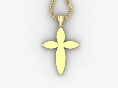 Light Gold 18K Cross Pendant 1CP094 3D print model