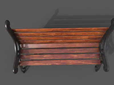 Street Bench Low-poly 3D model