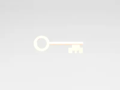 Cartoon Key v1 006 Low-poly 3D model