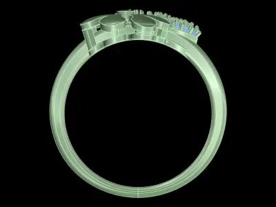 light weight  Yellow gold diamond rings-PR-378 DIA 3D print model