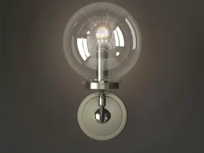 bra bistro globe clear glass single sconce nickel 3D model
