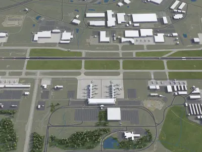 Greensboro - Airport - GSO Low-poly 3D model
