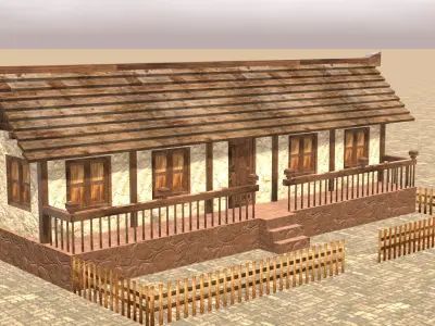 Authentic Low Poly Medieval House Pack for RPG Game Design Low-poly 3D model