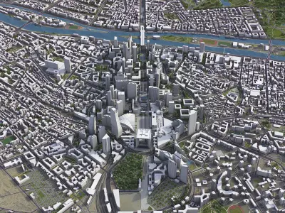 Paris - La Defense Low-poly 3D model