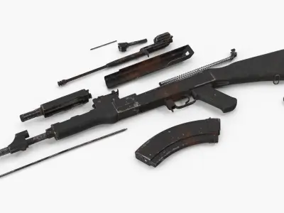  AK 47 Disassembled Rusty 