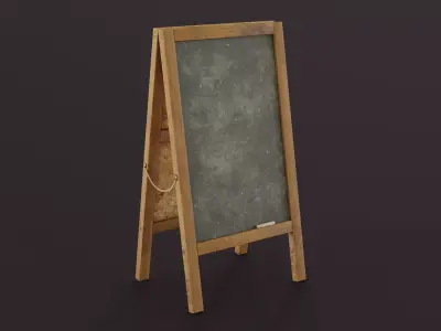 Chalkboard Sign Low-poly 3D model