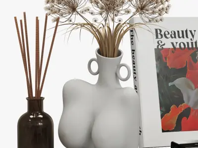 Decorative Set Body shaped art vase Low-poly 3D model