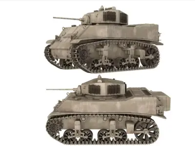 Light Tank M5 Stuart 3D model