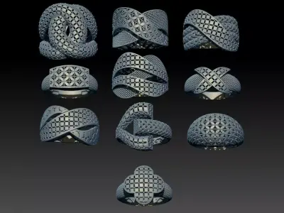 40 light weight rings  STL files  ready for print 3D 3D Model Pack