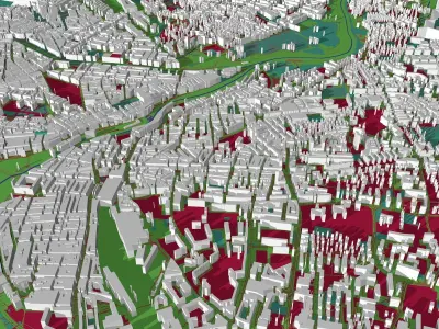 Geneva City Low-poly 3D model