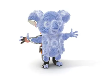 Explorer Koala Character Rigged and Animated Low-poly 3D model