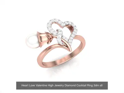 15 Heart Love Minimalist Light wt Diamond Women ring 3dm 3D Model Pack