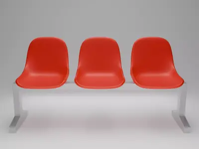 Public chair design Low-poly 3D model
