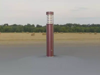 Dark Red Light-Column -17- Street-Light 9 Low-poly 3D model