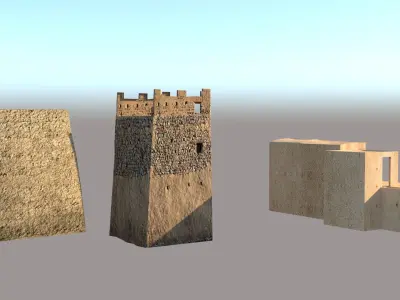 Arab Village Middle Eastern Houses Low-poly 3D model