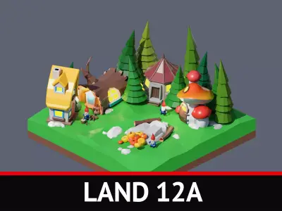 land 12A Low-poly 3D model