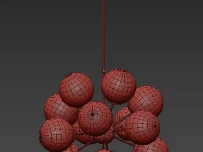 LOGAM modern chandelier with glass globes 3D model