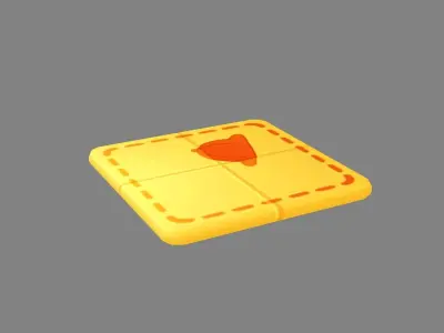 Cartoon  floor mats Low-poly 3D model
