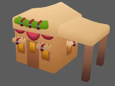 Stylized Low Poly Camping game ready assets pack Low-poly 3D model
