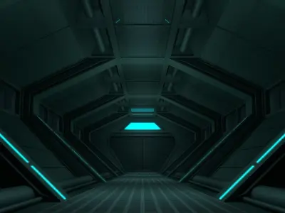 Sci Fi Corridor 3D model 35