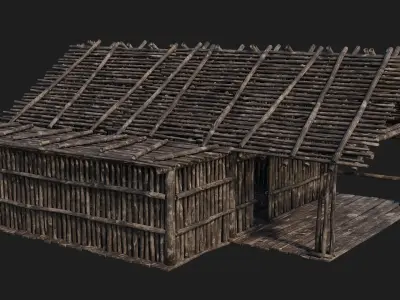 Old Wooden House 4K Textures GameReady 146 Low-poly 3D model