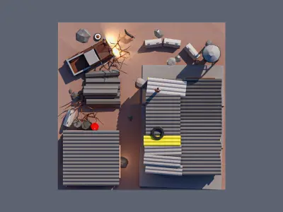 land 13A Low-poly 3D model