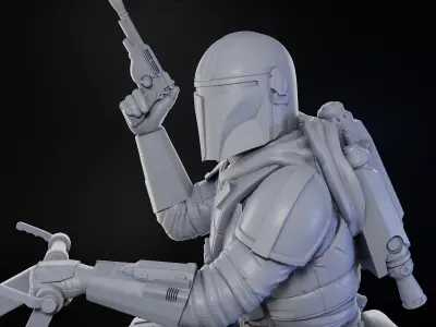 The Mandalorian Diorama 1-6 Scale -  3D print model