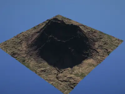 Landscape Environment Volcano Snow 20 Low-poly 3D model