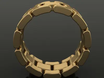 Link Style Band Ring Mix Size 3D print model