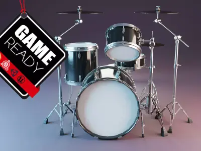 Drum Set Low-poly 3D model