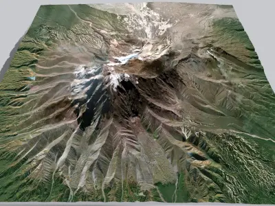 Volcano Shiveluch Kamchatka  3D model