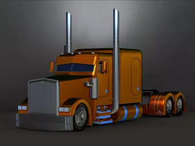 American truck Peterbilt custom File STL for 3D Printer 3D print model