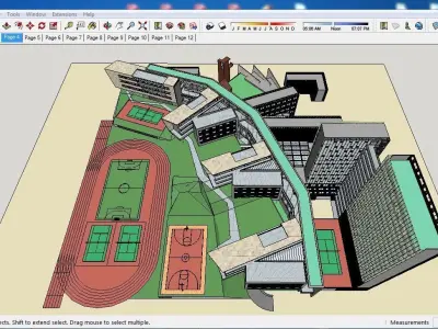 Sketchup School and University B1 3D model