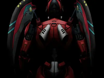 Cyberpunk halo armor Low-poly 3D model