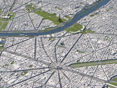 Paris City Model 28x28km 3D model