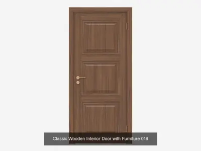 Wooden Interior Doors with Furniture 3D Model Pack