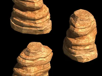 Desert - Mountain - Wind Stone 03 3D model